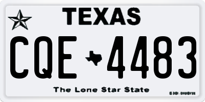 TX license plate CQE4483