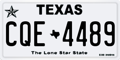 TX license plate CQE4489