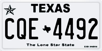 TX license plate CQE4492