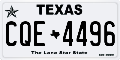 TX license plate CQE4496