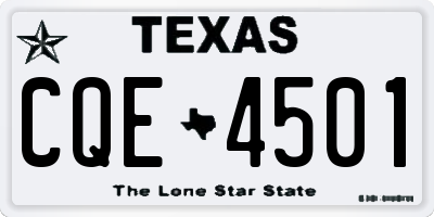 TX license plate CQE4501