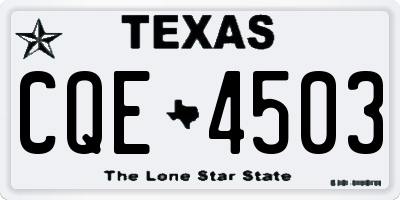 TX license plate CQE4503