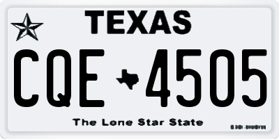 TX license plate CQE4505