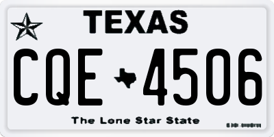 TX license plate CQE4506