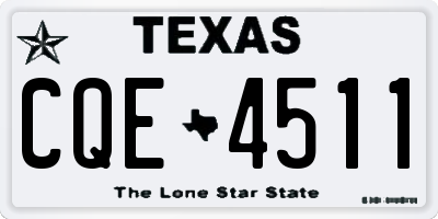 TX license plate CQE4511