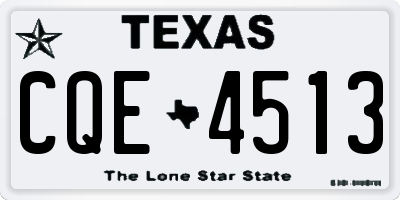 TX license plate CQE4513