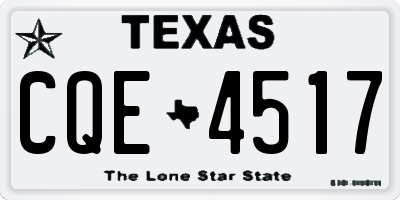TX license plate CQE4517