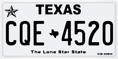 TX license plate CQE4520
