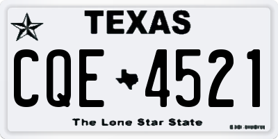 TX license plate CQE4521
