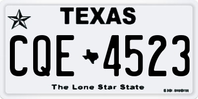 TX license plate CQE4523