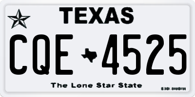 TX license plate CQE4525