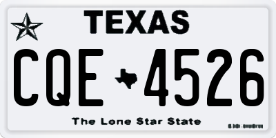 TX license plate CQE4526