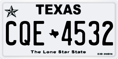 TX license plate CQE4532