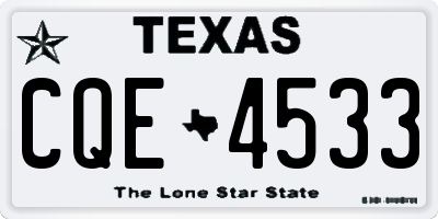 TX license plate CQE4533