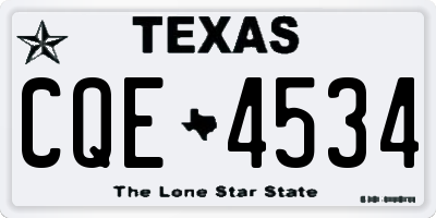TX license plate CQE4534