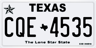 TX license plate CQE4535