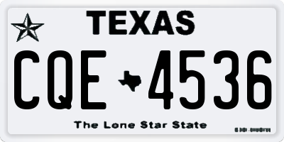 TX license plate CQE4536