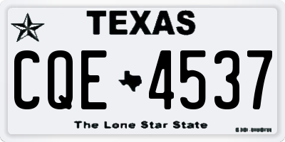 TX license plate CQE4537