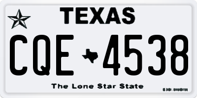 TX license plate CQE4538