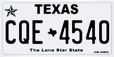 TX license plate CQE4540
