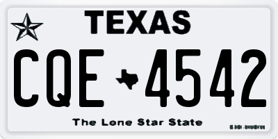 TX license plate CQE4542