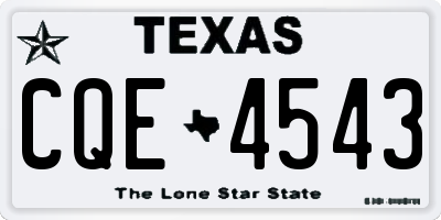 TX license plate CQE4543