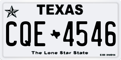 TX license plate CQE4546