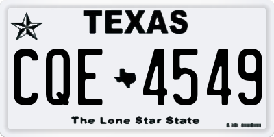 TX license plate CQE4549