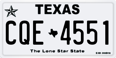 TX license plate CQE4551