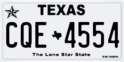 TX license plate CQE4554