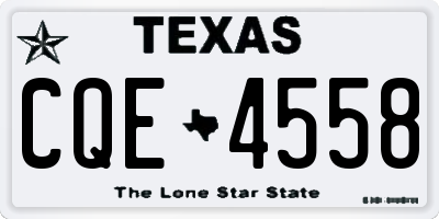TX license plate CQE4558