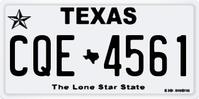 TX license plate CQE4561