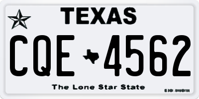 TX license plate CQE4562
