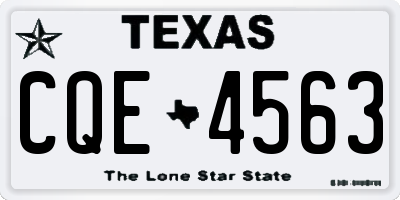 TX license plate CQE4563