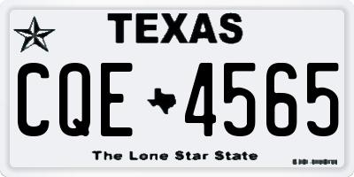 TX license plate CQE4565
