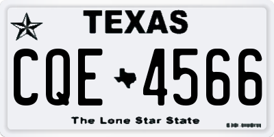 TX license plate CQE4566