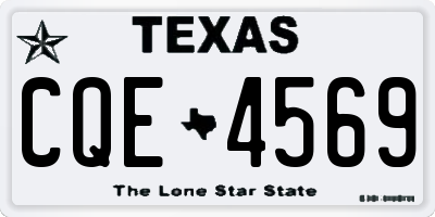 TX license plate CQE4569
