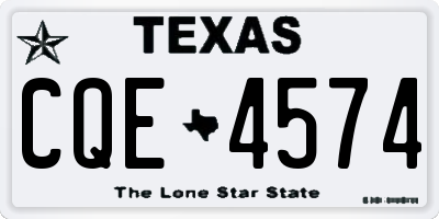 TX license plate CQE4574