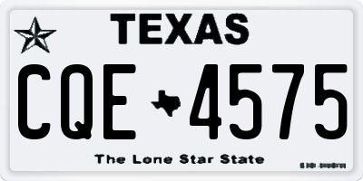 TX license plate CQE4575