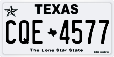 TX license plate CQE4577