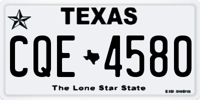TX license plate CQE4580