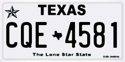 TX license plate CQE4581