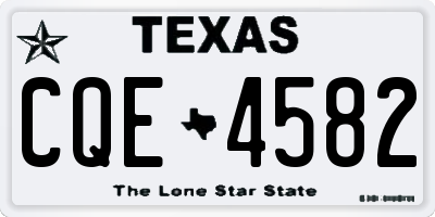 TX license plate CQE4582