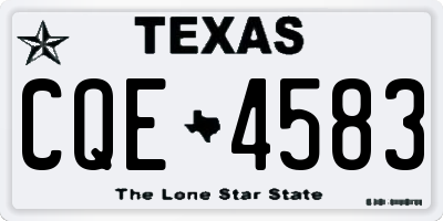TX license plate CQE4583
