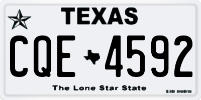 TX license plate CQE4592