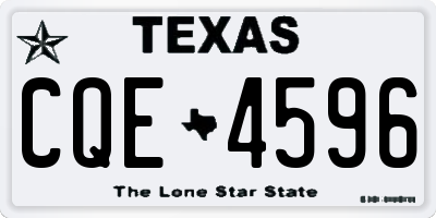 TX license plate CQE4596
