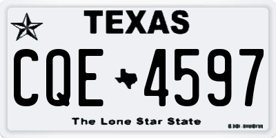 TX license plate CQE4597