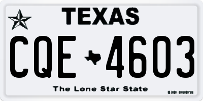 TX license plate CQE4603