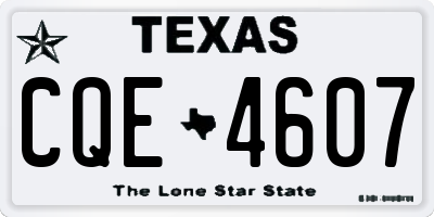 TX license plate CQE4607