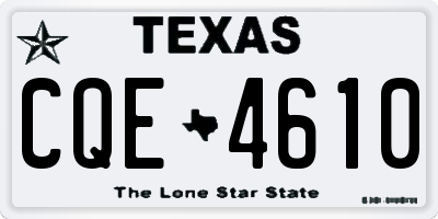 TX license plate CQE4610
